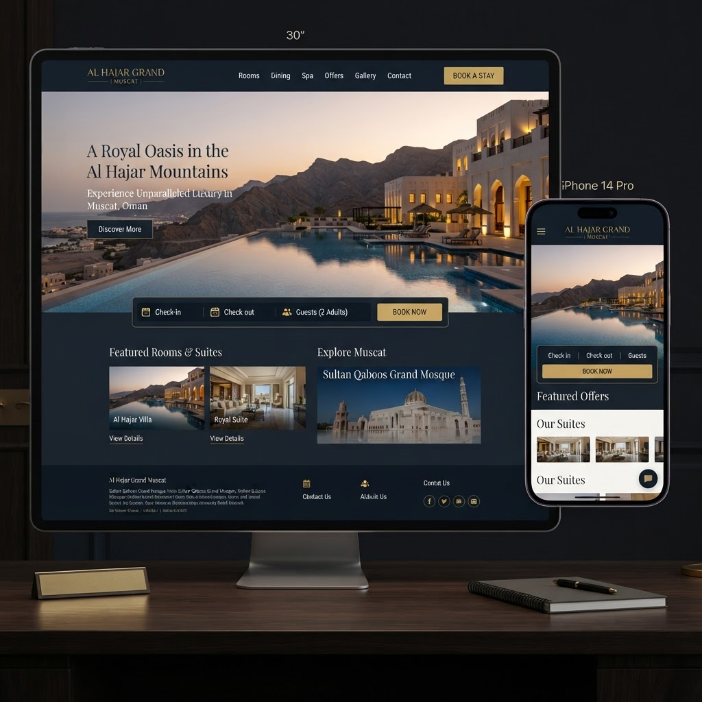 Delmon Hotel Muscat — Website project by Offyzone